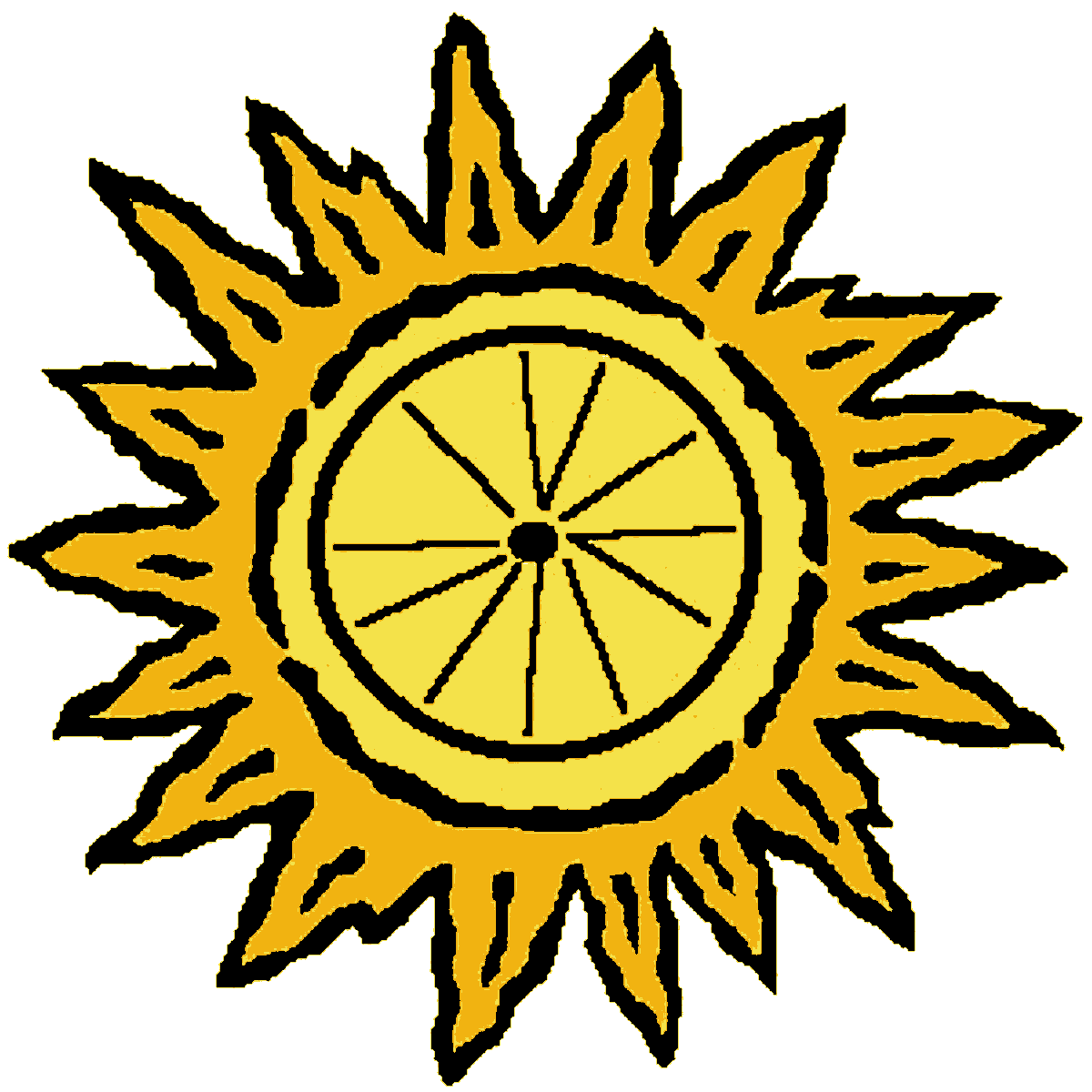 &iexcl;El Tour sun and bicycle-wheel logo