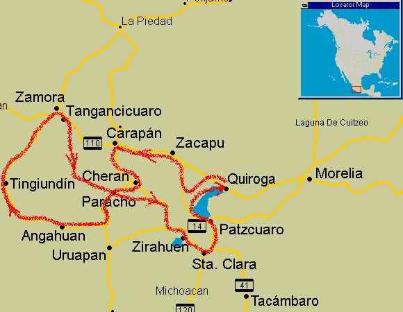route map of Day of the Dead Tour 2012