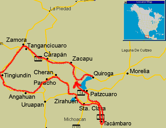 route map of Eternal Spring in Mexico 2006