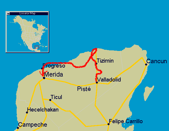 route map of Flamingos and the Gulf Coast 2008