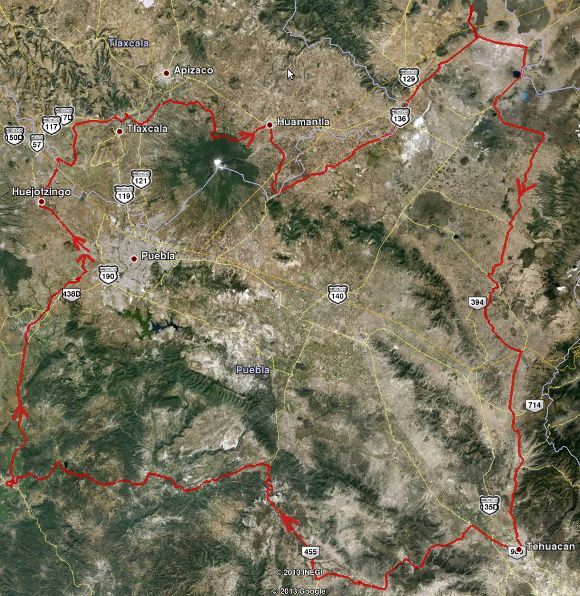 route map of Under the Volcano 2014 (b)