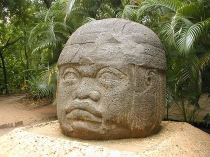 An Olmec colossal head, La Venta, Tabasco