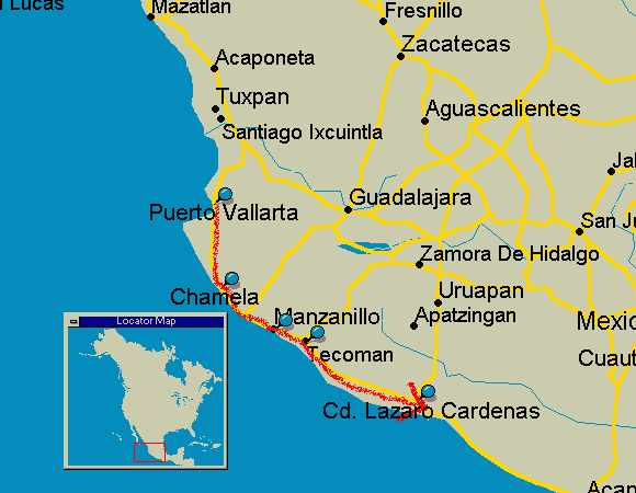 route map of Views of the Pacific 2001-02