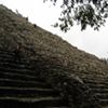 Climbing up Nohoch Mul in Coba.