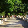 A walkway leading to the cemetery in Ejutla