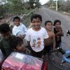 Curious children check us out.