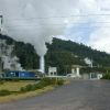Generating electricity from one of the many steam vents at geothermally hyperactive Los Azufres.