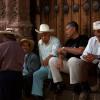 Hanging out at the church door in Uruapan.