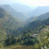 Mountains and valleys.
