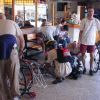 Getting the bikes bus-ready at the San Cristobal bus station.