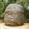 A giant 2m high ancient Olmec head.