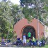 Taking a break at a roadside chapel