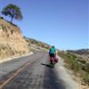 Cycling uphill... we're in the mountains after all