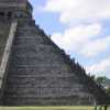 A profile view of El Castilla at Chichen Itza back when you could still climb it